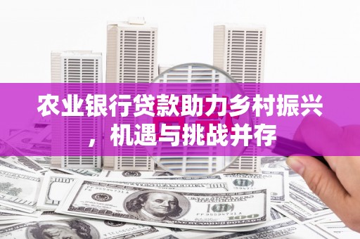 和政农业银行贷款助力乡村振兴，机遇与挑战并存